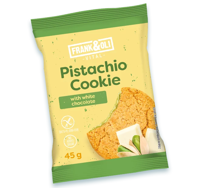 Pisztáciás lágy keksz fehér csokoládéval